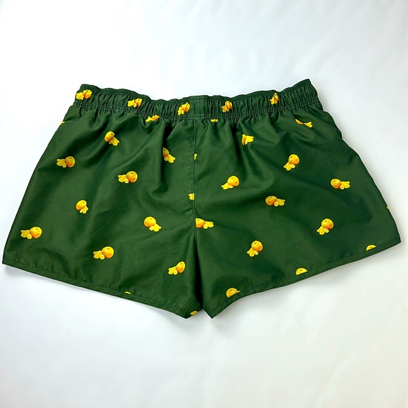 H&M Men’s Swim Trunks. Green with Orange’s. Size Large. Mesh Liner. Drawstring. - Picture 2 of 7